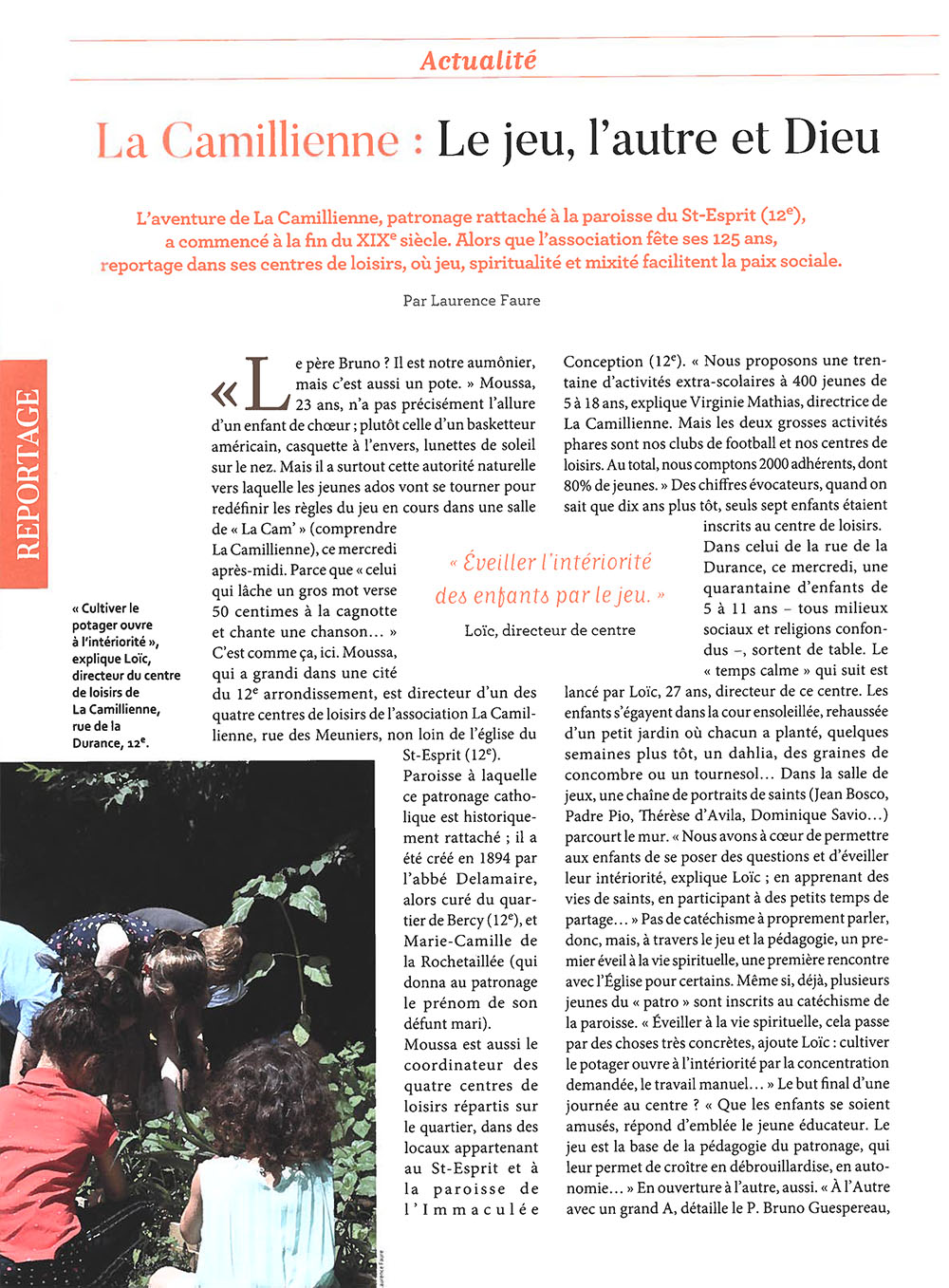 Reportage sur La Camillienne dans Paris Notre-Dame